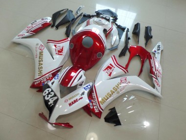 634 White and Red 2012-2016 CBR1000RR Motorcycle Fairings