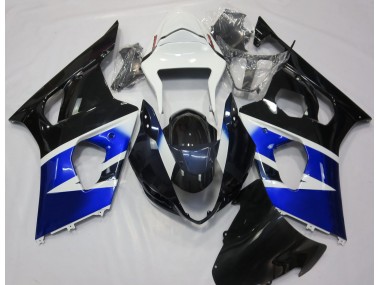 Black Blue and White 2003-2004 GSXR 1000 Motorcycle Fairings