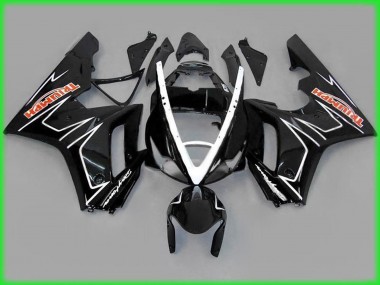 Black Gloss with White 2006-2008 Daytona 675 Motorcycle Fairings