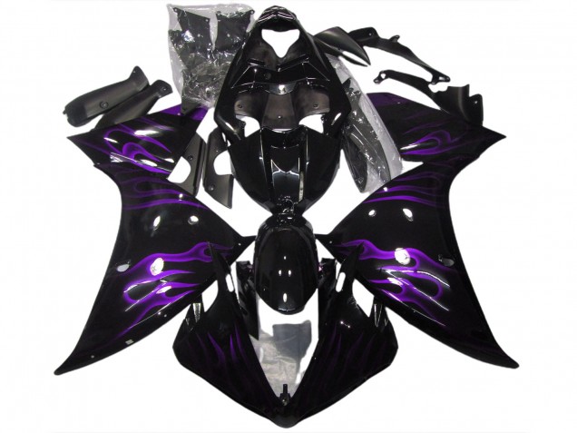 Black & Purple Flame 2009-2011 R1 Motorcycle Fairings