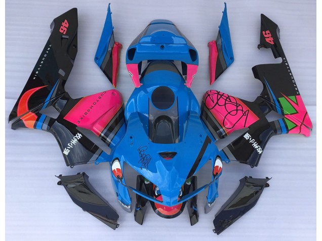 Blue Shark & Pink 2005-2006 CBR600RR Motorcycle Fairings