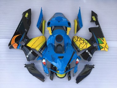 Blue Shark & Yellow 2005-2006 CBR600RR Motorcycle Fairings