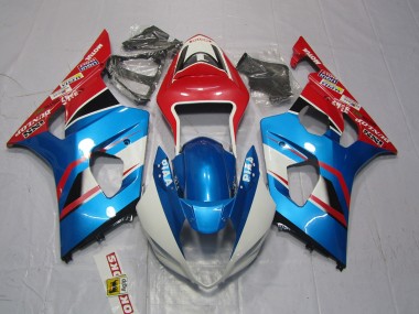 Blue and Red 2003-2004 GSXR 1000 Motorcycle Fairings