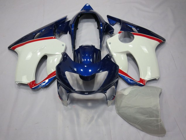 Deep Blue White and Red 1999-2000 CBR600 F4 Motorcycle Fairings