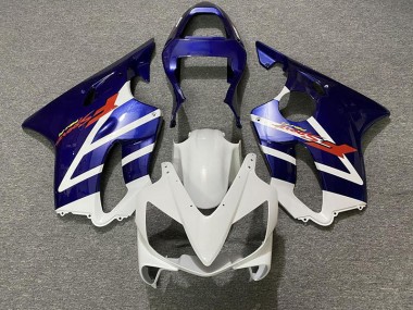 Deep Blue and White 2001-2003 CBR600 F4i Motorcycle Fairings