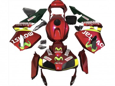 Deep Red Movistar 2003-2004 CBR600RR Motorcycle Fairings