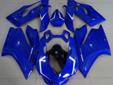 Gloss Blue & White 2011-2014 Ducati 1199 Motorcycle Fairings