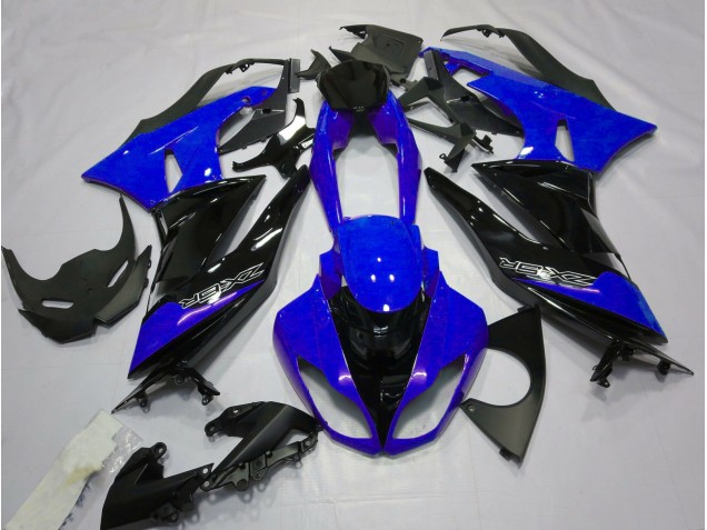 Gloss Blue and Black 2009-2012 ZX6R Motorcycle Fairings