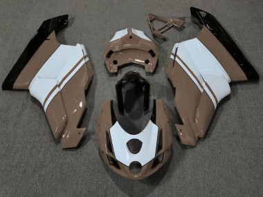 Gloss Brown & White 2003-2004 Ducati 749 999 Motorcycle Fairings