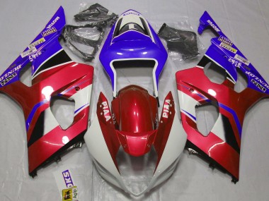 Gloss Candy Red and Blue 2003-2004 GSXR 1000 Motorcycle Fairings