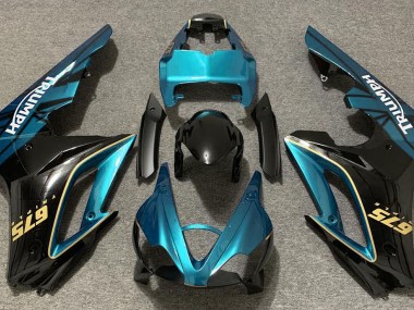 Gloss Light Blue and Black 2009-2012 Daytona 675 Motorcycle Fairings