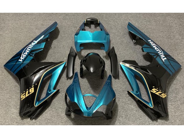 Gloss Light Blue and Black 2009-2012 Daytona 675 Motorcycle Fairings