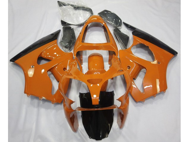 Gloss Orange & Black 2000-2002 ZX6R Motorcycle Fairings