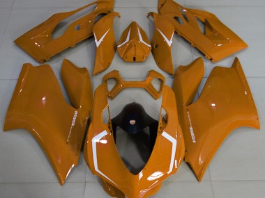 Gloss Orange & White 2011-2014 Ducati 1199 Motorcycle Fairings