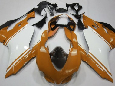 Gloss Orange White and Black 2011-2014 Ducati 1199 Motorcycle Fairings