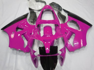 Gloss Pink & Black 2000-2002 ZX6R Motorcycle Fairings