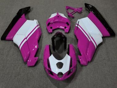 Gloss Pink & White 2003-2004 Ducati 749 999 Motorcycle Fairings