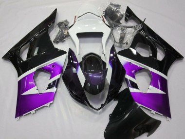 Gloss Purple and White 2003-2004 GSXR 1000 Motorcycle Fairings