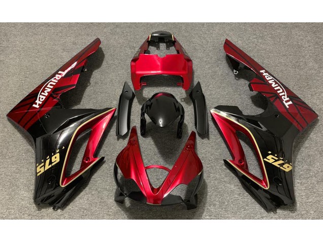 Gloss Red and Black 2009-2012 Daytona 675 Motorcycle Fairings