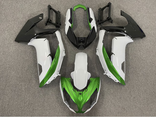 Gloss White & Green 2012-2016 Ninja 650R Motorcycle Fairings