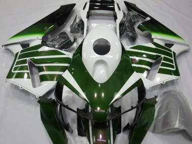 Gloss White & Green Fade 2003-2004 CBR600RR Motorcycle Fairings