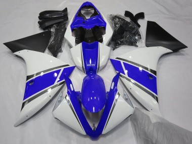 Gloss White and Blue 2009-2011 R1 Motorcycle Fairings