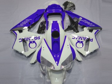 Gloss White and Blue PRAMAC 2003-2004 CBR600RR Motorcycle Fairings