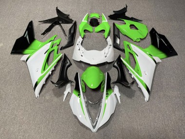 Gloss White and Green 2013-2016 Daytona 675 Motorcycle Fairings