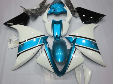 Gloss White and Light Blue 2009-2011 R1 Motorcycle Fairings