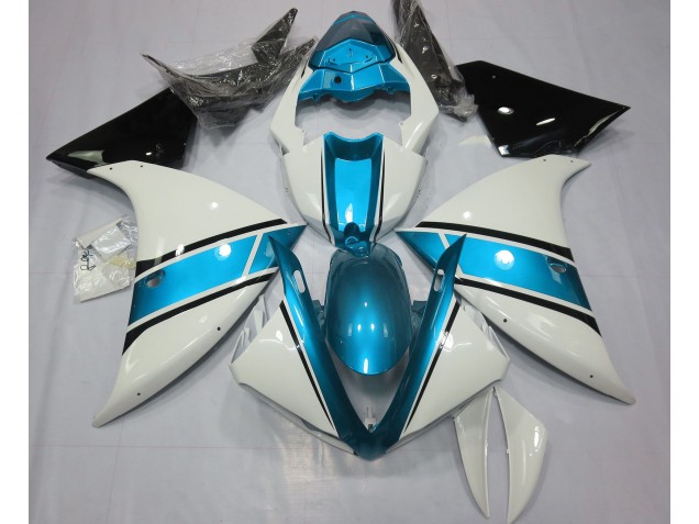 Gloss White and Light Blue 2009-2011 R1 Motorcycle Fairings