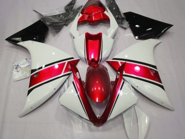 Gloss White and Metallic Red 2009-2011 R1 Motorcycle Fairings