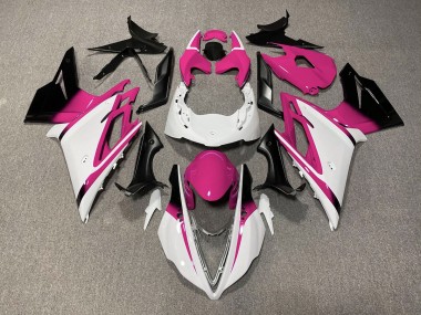 Gloss White and Pink 2013-2016 Daytona 675 Motorcycle Fairings