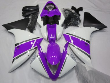 Gloss White and Purple 2009-2011 R1 Motorcycle Fairings