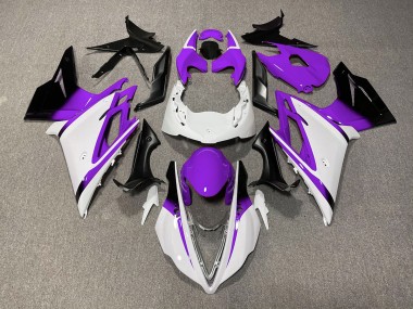 Gloss White and Purple 2013-2016 Daytona 675 Motorcycle Fairings