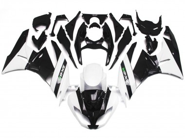 Gloss White and Slick Black 2009-2012 ZX6R Motorcycle Fairings