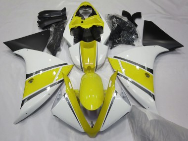 Gloss White and Yellow 2009-2011 R1 Motorcycle Fairings