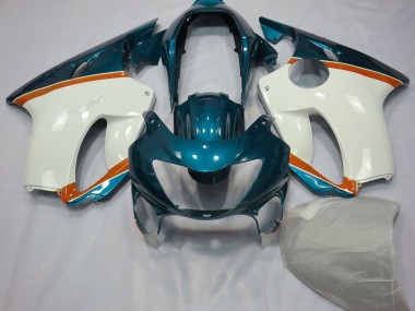 Light Blue and Orange 1999-2000 CBR600 F4 Motorcycle Fairings