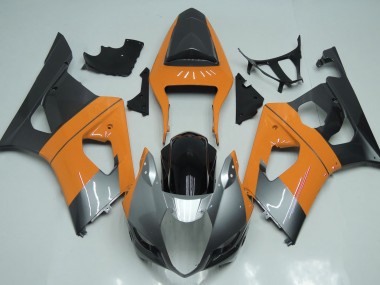 Light Orange Silver and Black 2003-2004 GSXR 1000 Motorcycle Fairings