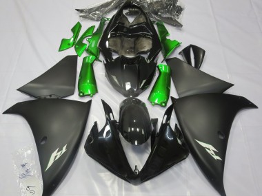 Matte Black & Green 2009-2011 R1 Motorcycle Fairings