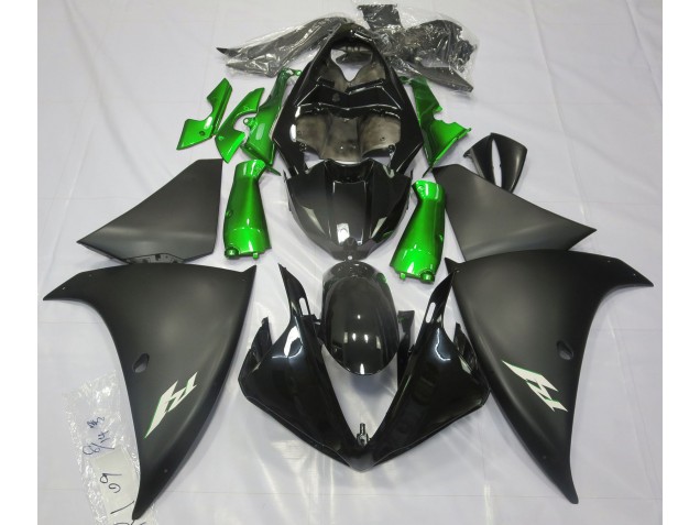 Matte Black & Green 2009-2011 R1 Motorcycle Fairings