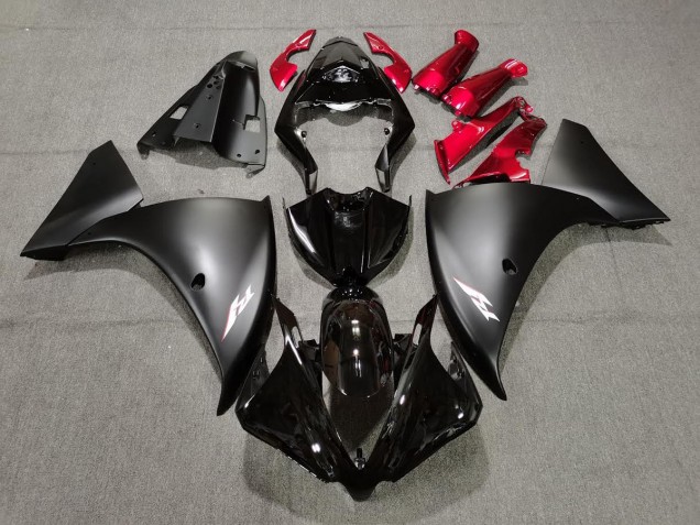 Matte Black and Red 2009-2011 R1 Motorcycle Fairings