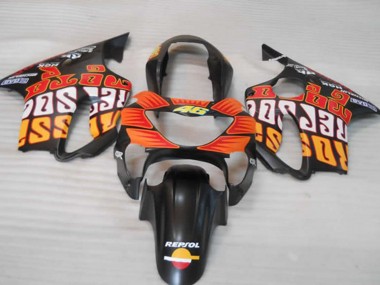 Matte Orange Black and Red 1999-2000 CBR600 F4 Motorcycle Fairings