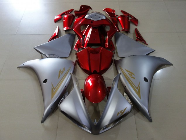 Matte Silver & Gloss Red 2009-2011 R1 Motorcycle Fairings