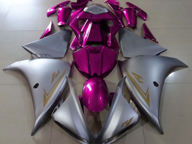 Matte Silver & Pink 2009-2011 R1 Motorcycle Fairings