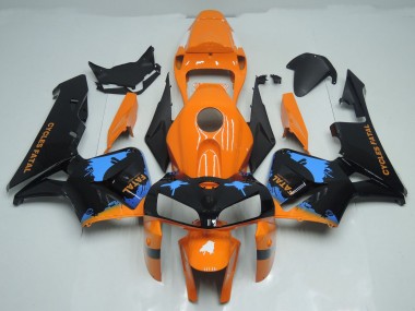 Orange and Black Splatter 2005-2006 CBR600RR Motorcycle Fairings