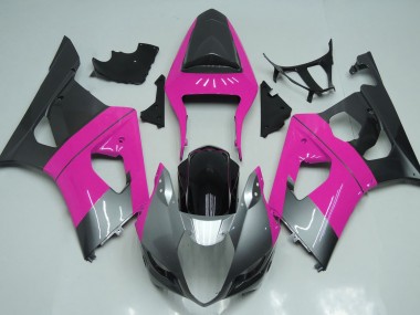 Pink Silver and Black 2003-2004 GSXR 1000 Motorcycle Fairings