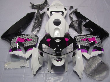 Pink Splatter on Gloss Black 2005-2006 CBR600RR Motorcycle Fairings