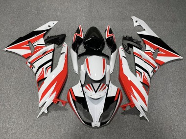 Red White and Black Zag 2009-2012 ZX6R Motorcycle Fairings