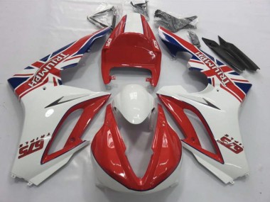 Red and White 2009-2012 Daytona 675 Motorcycle Fairings