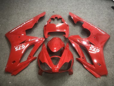 Red with White Decals 2006-2008 Daytona 675 Motorcycle Fairings